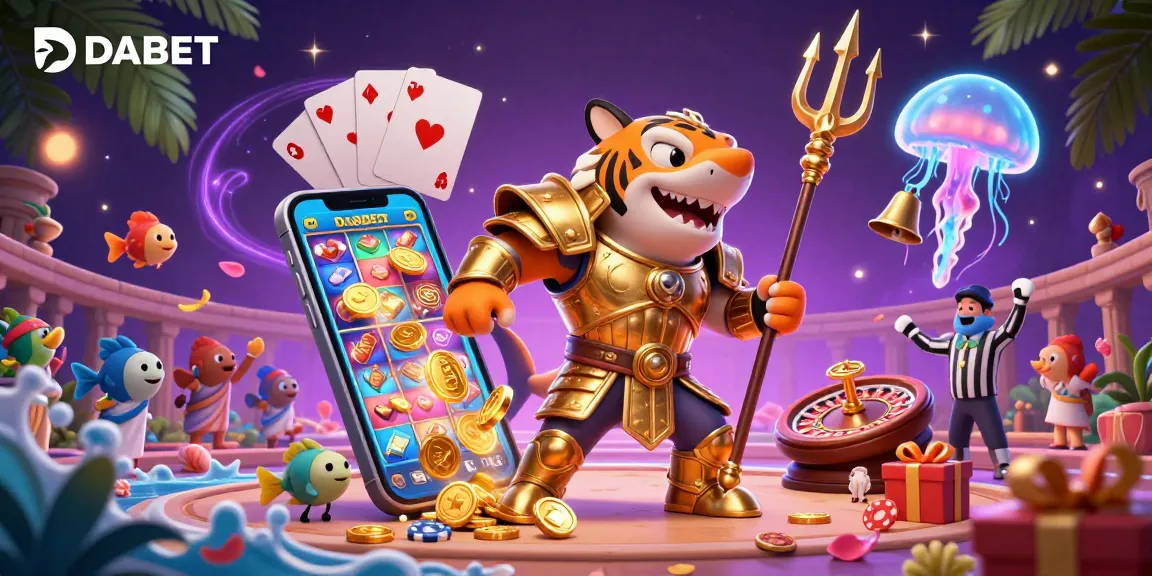 Engage with the thrilling underwater colosseum of DABET, featuring a fierce tiger shark and exciting gambling elements.