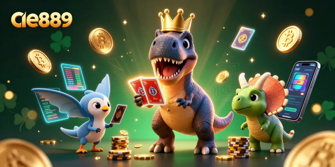 Experience thrilling action at ae889 as a cartoon T-Rex shuffles cards and wins chips!